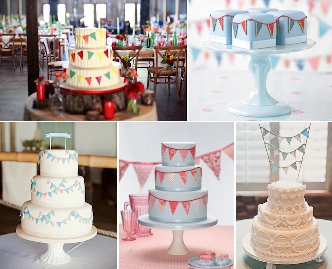 Bunting Themed Wedding Cakes