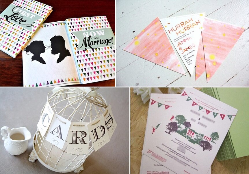 Bunting Themed Wedding Stationery